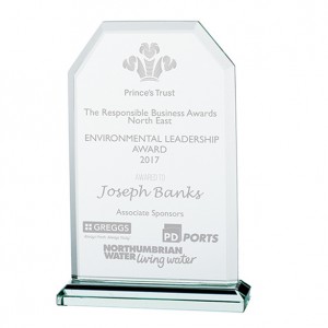 EXECUTIVE JADE GLASS CRYSTAL AWARD - 145MM - AVAILABLE IN 3 SIZES
